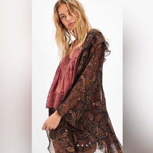 Free People High Low Printed Duster. NWT. Original paisley